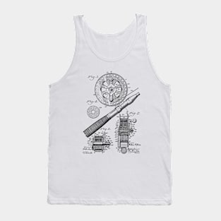 Fishing Reel Vintage Patent Hand Drawing Tank Top